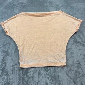 Free People We The Free Astrid Burnout Tee in Apricot Womens Size Small